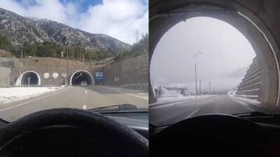 Antalya'dan İç Anadolu Bölgesi’ne uzanan Demirkapı Tüneli, sürücülere adeta mevsim