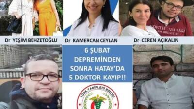Hatay Tabip Odası, 6 Şubat depremlerinde 63 doktorun enkaz altında