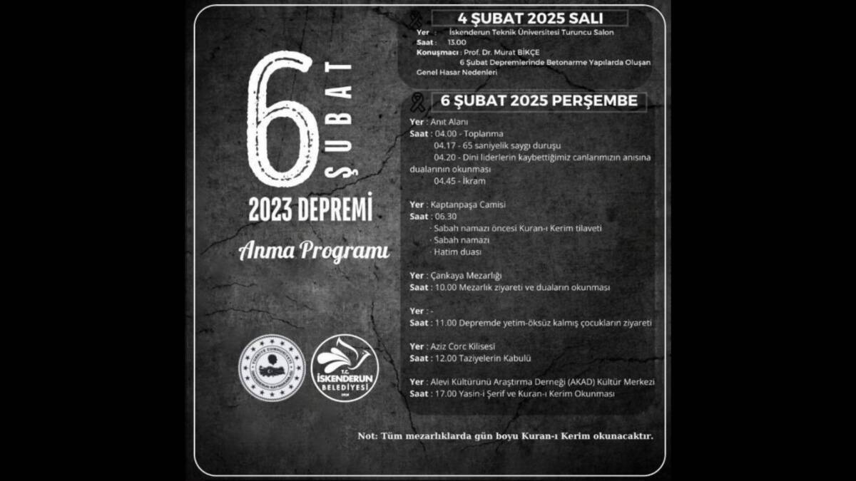 İskenderun Belediyesi, 6 Şubat 2023’te meydana gelen ve büyük yıkıma