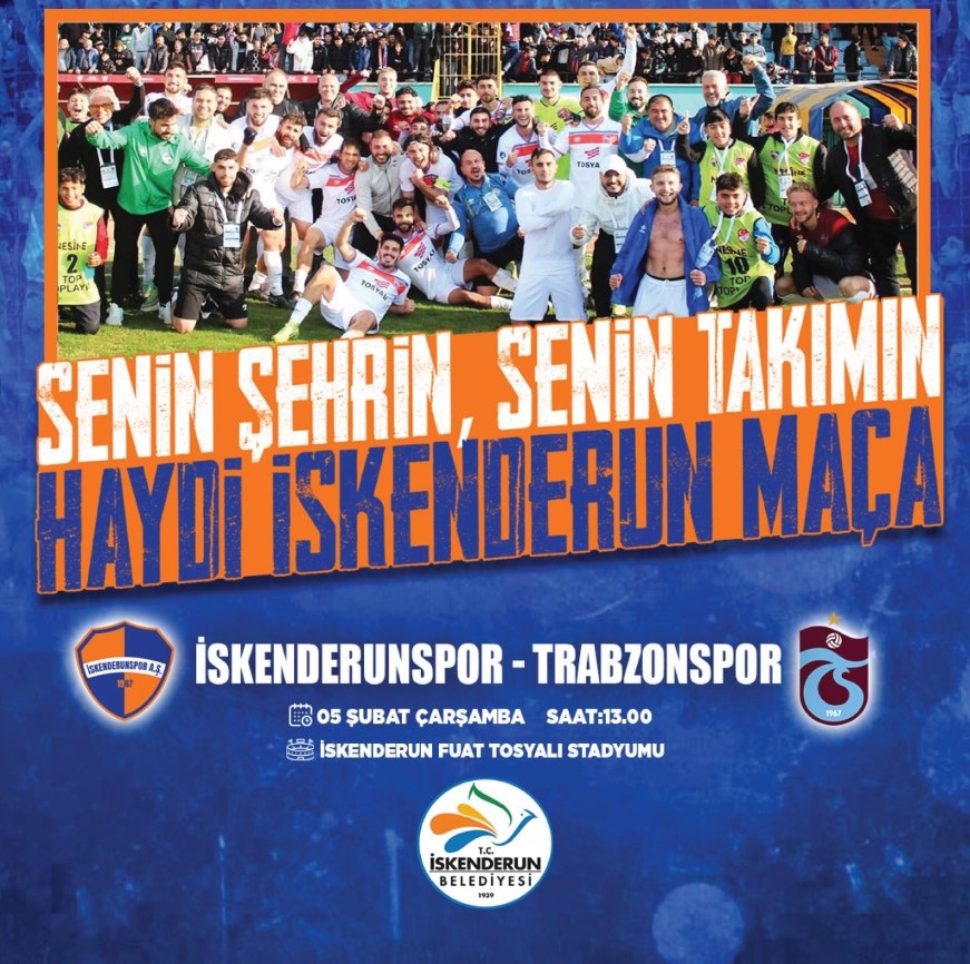 İskenderunspor, Trabzonspor ile kozlarını paylaşmaya hazırlanıyor. 5 Şubat Çarşamba günü
