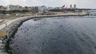 Kış mevsimiyle birlikte İskenderun Körfezi’nde deniz çekilmesi yaşandı. Bu yılki