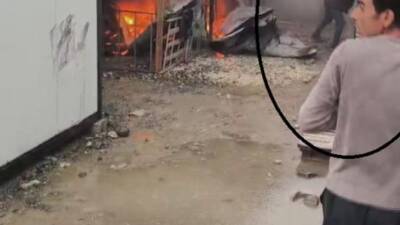 Antakya’nın General Şükrü Kanatlı Mahallesi’nde, TOKİ’ye ait şantiye alanında işçilerin