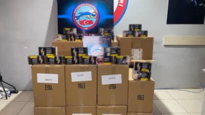 Hatay’ın İskenderun ilçesinde gerçekleştirilen operasyonla, gümrük kaçağı 110 bin makaron