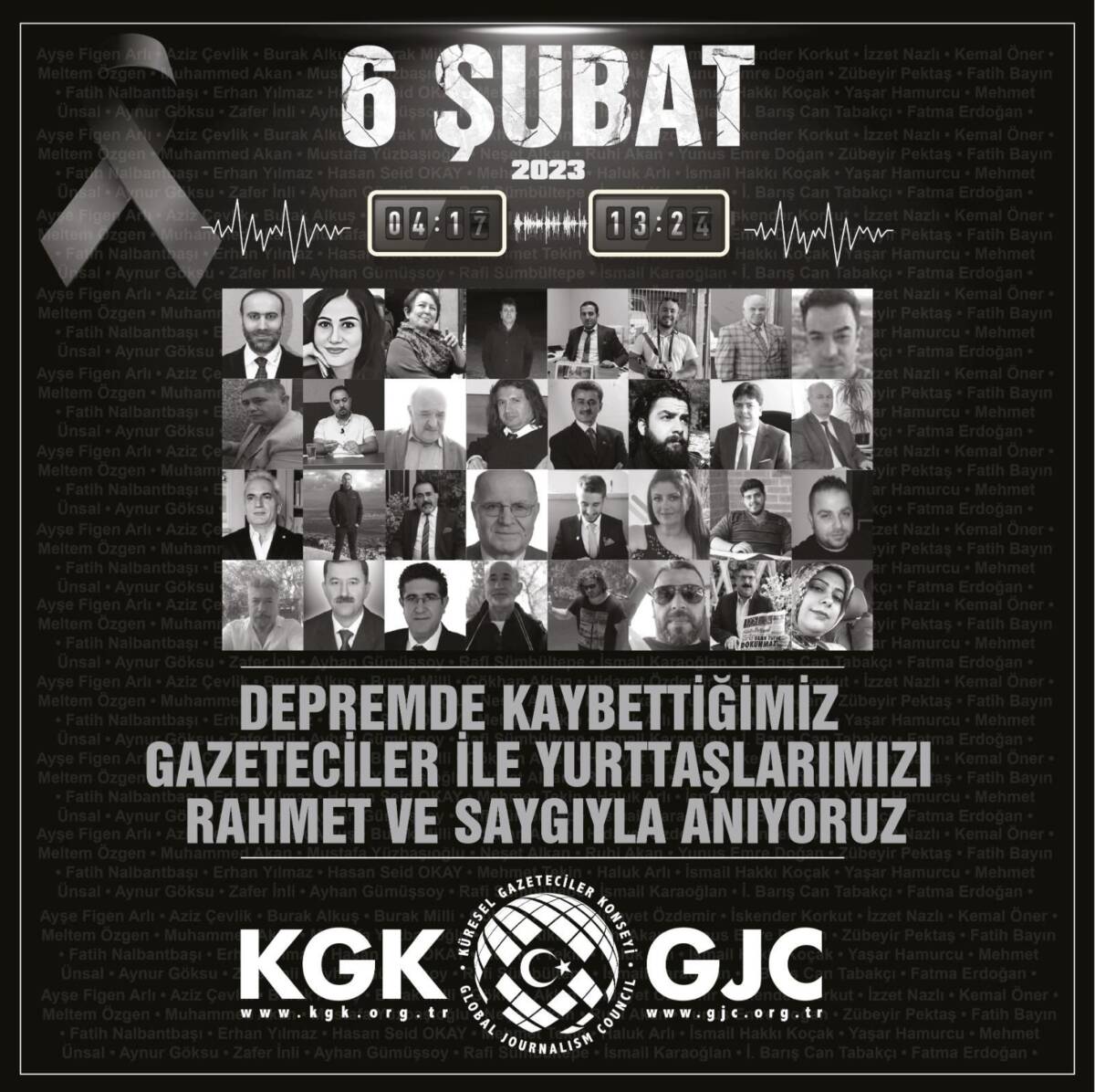 Küresel Gazeteciler Konseyi, 6 Şubat 2023 tarihinde meydana gelen ve