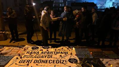 Hatay’da 6 Şubat depremlerinde hayatını kaybedenler için adalet nöbeti tutuldu.