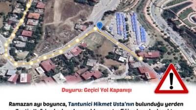 Altınözü Belediyesi, Ramazan ayı boyunca Zeytin Kafe yolunun araç trafiğine