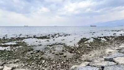 İskenderun'da dünden itibaren etkili olan fırtına, kıyı şeridinde deniz seviyesinin