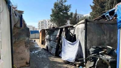 Hatay’ın Antakya ilçesinde inşaat işçilerinin barındığı konteynerde yangın çıktı. Alevlerin