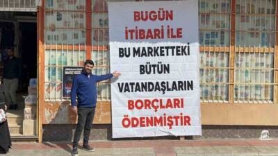 Hatay’ın İskenderun ilçesinde, kimliği açıklanmayan bir hayırsever, bir marketin veresiye