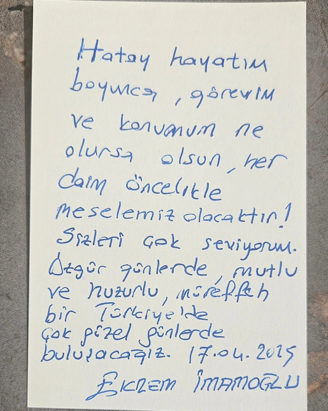 &nbsp; Silivri Cezaevi’nde tutuklu bulunan Ekrem İmamoğlu’ndan Hatay halkına moral