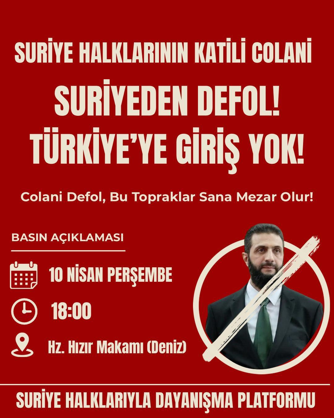 Suriye Halklarıyla Dayanışma Platformu, El Kaide bağlantılı Heyet Tahrir el-Şam