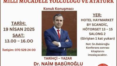 Gazetemiz yazarı ve hemşehrimiz Dr. Naim Babüroğlu, 19 Nisan Cumartesi