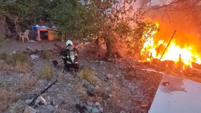 Hatay’ın Dörtyol ilçesinde, Kışlalar Mahallesi’nde bir bahçede bulunan çadırda çıkan