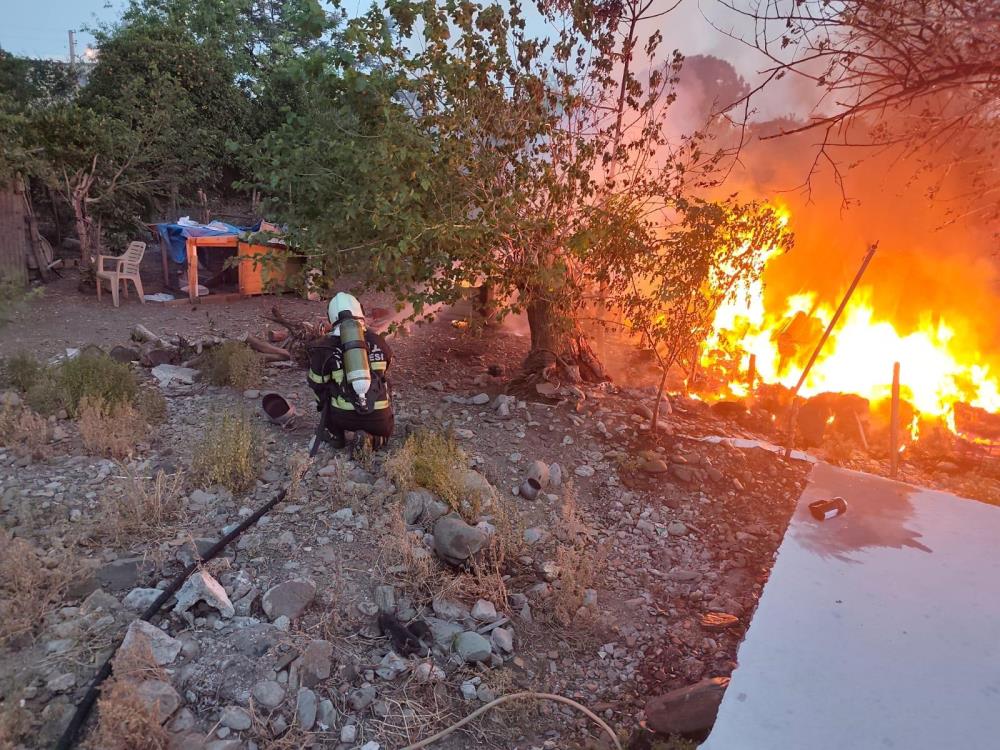 Hatay’ın Dörtyol ilçesinde, Kışlalar Mahallesi’nde bir bahçede bulunan çadırda çıkan