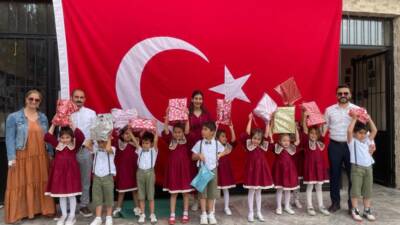 Samsun’un Çarşamba ilçesindeki Zübeyde Hanım Anaokulu öğrencileri, 23 Nisan Ulusal