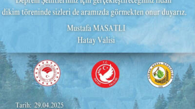 Hatay Valiliği, 6 Şubat depremlerinde hayatını kaybeden vatandaşlar anısına fidan