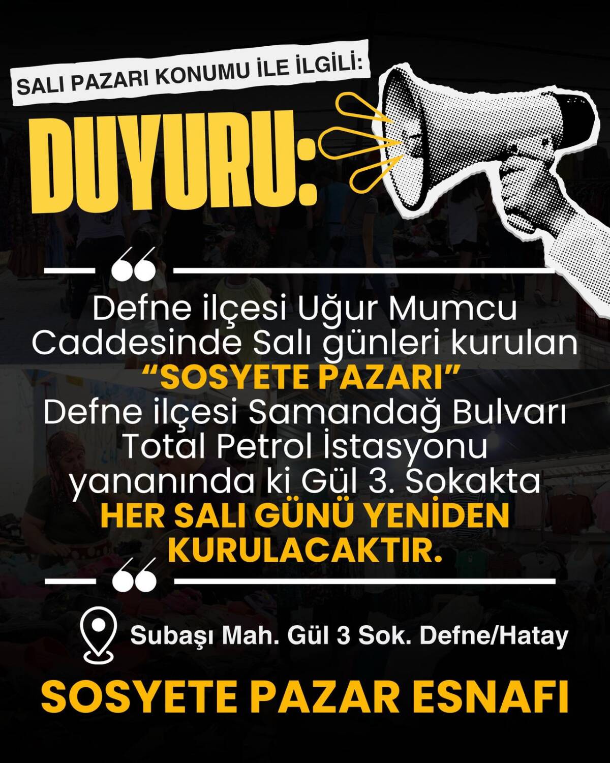 Hatay’ın Defne ilçesinde her Salı günü kurulan ve bölge halkı