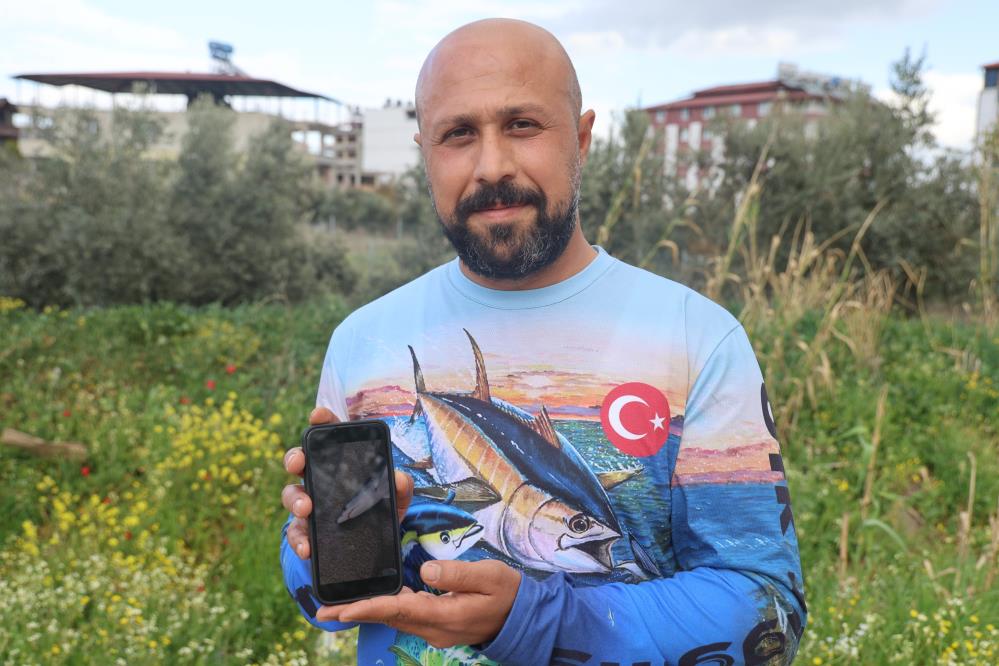 Hatay’da amatör olarak balıkçılık yapan Cemil Yöndem, oltasına takılan yavru