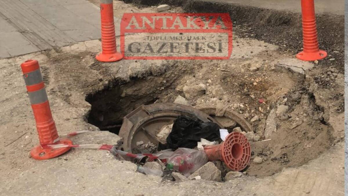 Hatay’ın Defne ilçesinde, 1 ay önce tehlike yaratan bir çukurun