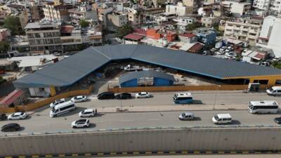 Hatay’ın İskenderun ilçesinde inşası süren Dönerciler Çarşısı projesinde geri sayım