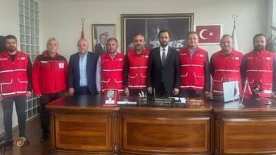 Kızılay Hatay İl Başkanı Hüseyin Kimyonoğlu ve beraberindeki heyet, Yayladağı