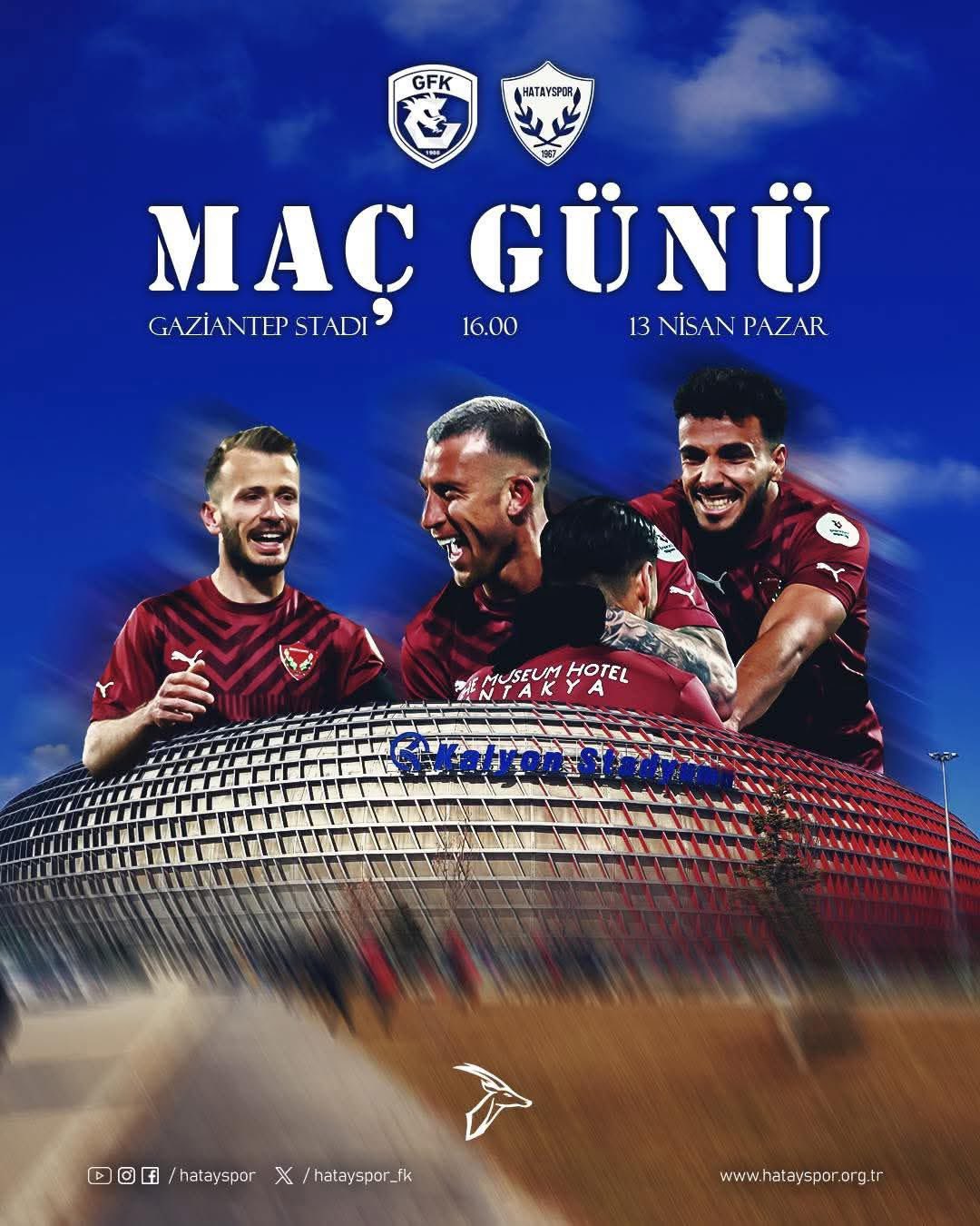 Trendyol Süper Lig’in 31. haftasında Atakaş Hatayspor, zorlu Gaziantep FK