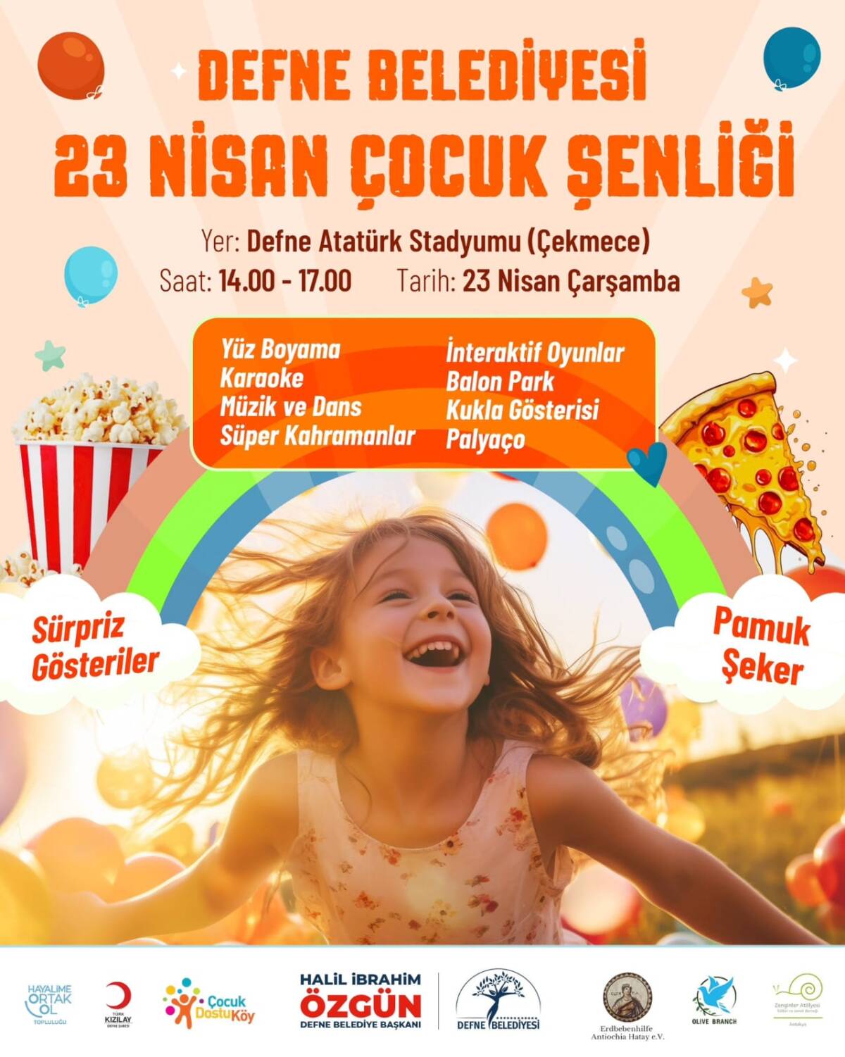 Defne Belediyesi, 23 Nisan Ulusal Egemenlik ve Çocuk Bayramı’nda çocuklara