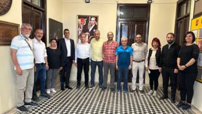 İskenderun Gazeteciler Cemiyeti (İGC) Başkan Vekili Ufuk Aktuğ ve yönetim