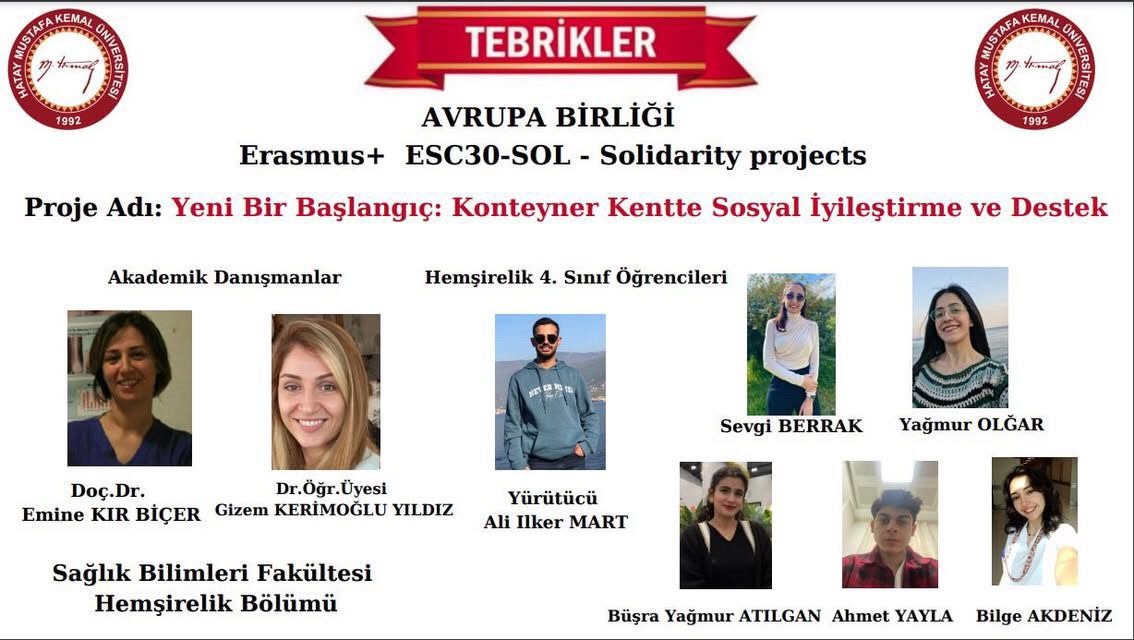 Hatay Mustafa Kemal Üniversitesi (MKÜ) Sağlık Bilimleri Fakültesi, Avrupa Birliği