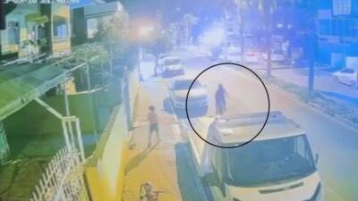 Hatay’ın Reyhanlı ilçesinde, sosyal medyada izlediği videodan etkilenerek çekici aracının