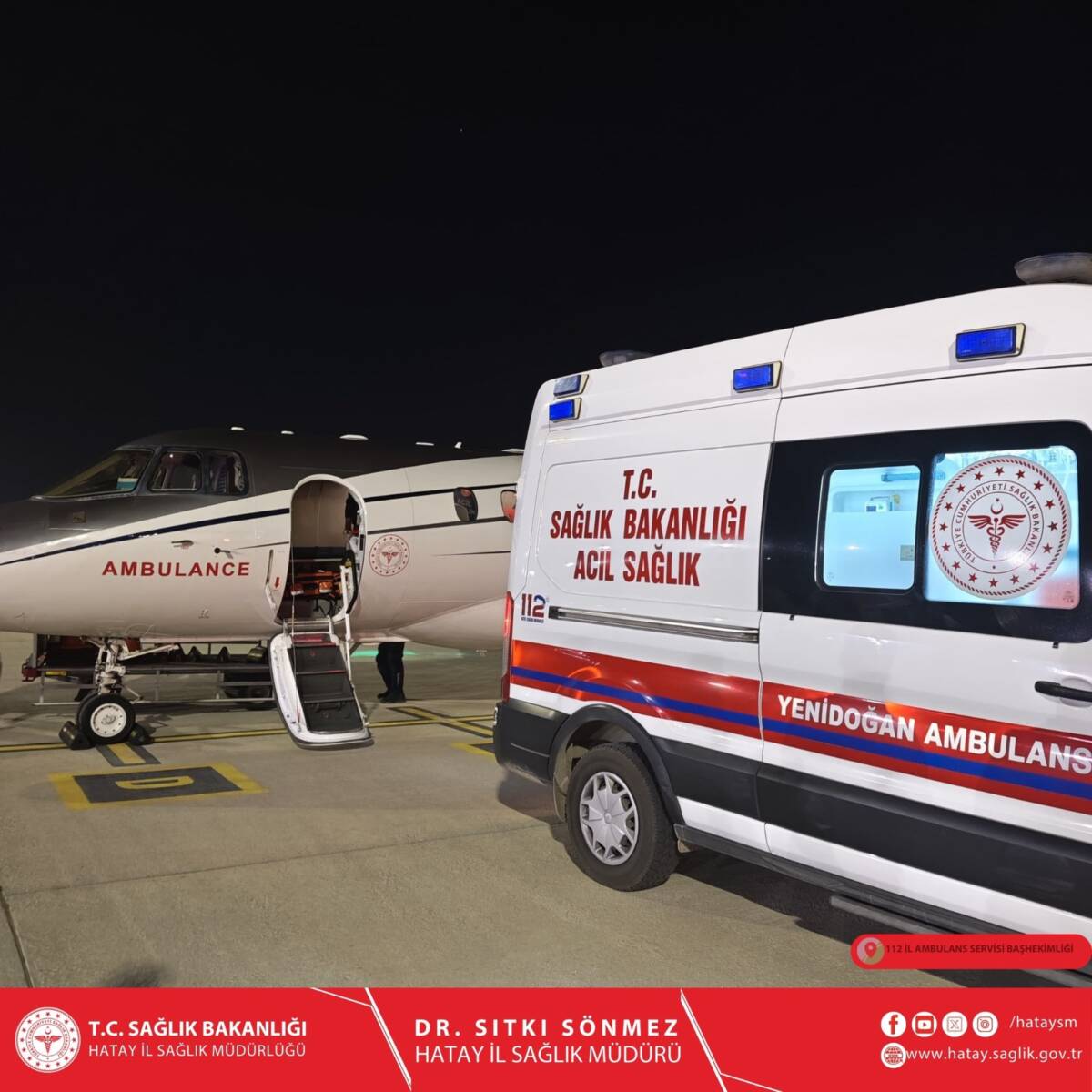 Hatay İl Ambulans Servisi, bir kez daha zamanla yarışarak ağır