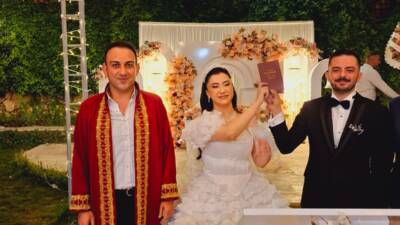 Antakya’nın köklü ailelerinden Yıldız ve Kesici ailelerinin evlatları Çağnur ile