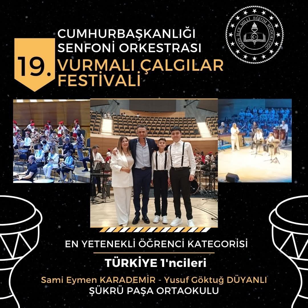 Hatay’ın Erzin ilçesindeki Şükrüpaşa Ortaokulu öğrencileri Sami Eymen Karademir ve