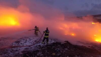 Hatay’ın Antakya ilçesine bağlı Kuruyer Mahallesi’nde bulunan çöp toplama merkezinde