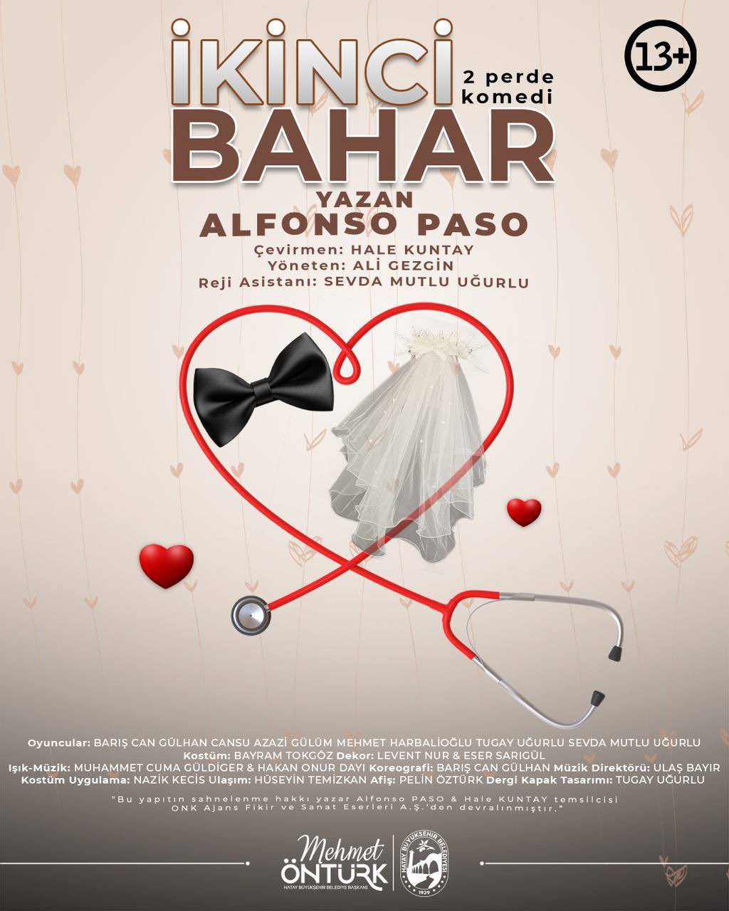Hatay Büyükşehir Belediyesi Şehir Tiyatrosu, kahkaha dolu “İkinci Bahar” adlı
