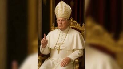 Donald Trump’ın kendisini Papa kıyafetiyle gösteren yapay zekâ üretimi fotoğrafı,