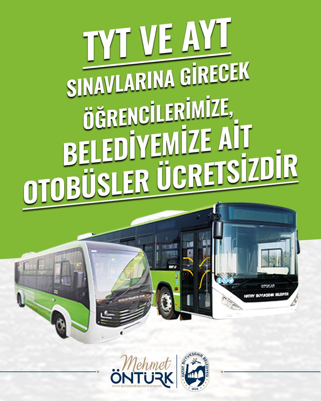 Hatay Büyükşehir Belediyesi, 21-22 Haziran’da yapılacak YKS sürecinde gençlerin yanında