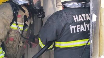 Hatay’ın Antakya ilçesi Alahan Mahallesi’nde kurulu konteyner kentte çıkan yangın,