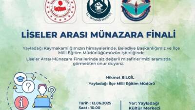Yayladağı ilçesindeki liseli öğrencilerin katılımıyla düzenlenen münazara yarışmasının finali, 12
