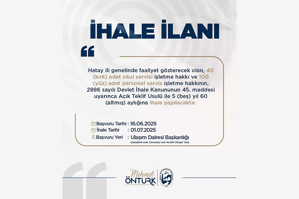 Hatay Büyükşehir Belediyesi, 15 ilçede hizmet verecek 140 servis aracının