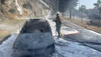 Hatay’ın merkez ilçesi Antakya’da seyir halindeyken alevlere teslim olan bir