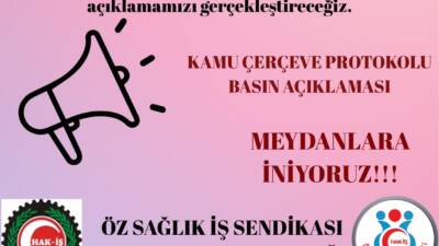 Hak-İş Konfederasyonu’na bağlı Öz Sağlık-İş Sendikası Hatay Şube Başkanlığı, 26
