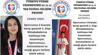 Antakya Belediyespor yüzme takımının 10-12 yaş aralığındaki başarılı sporcuları, geçtiğimiz