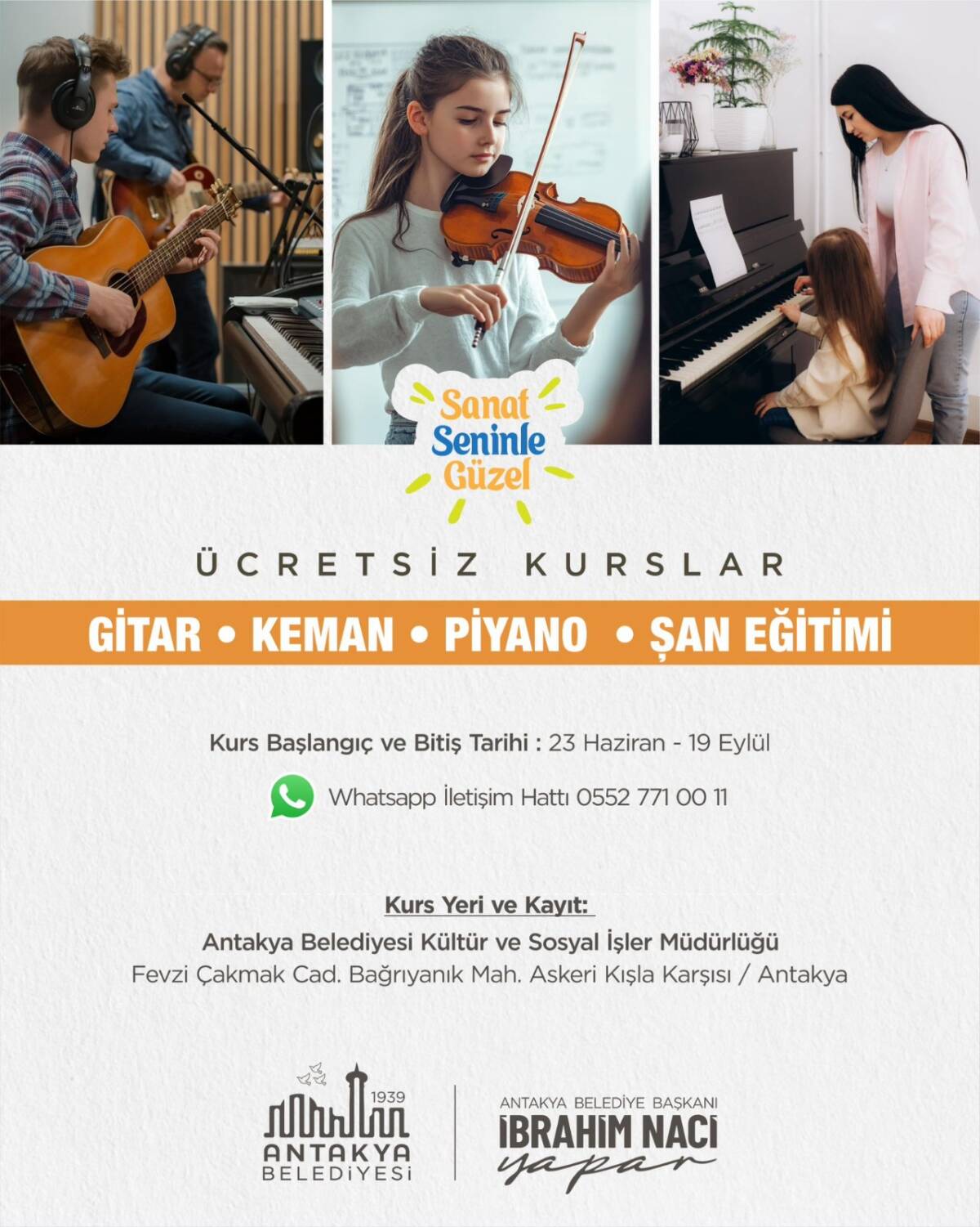 Antakya Belediyesi Kültür ve Sosyal İşler Müdürlüğü tarafından organize edilen