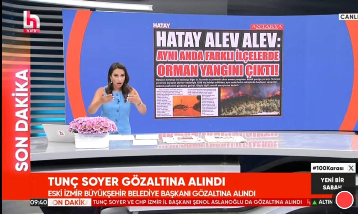 Hatay’da dünden beri süren orman yangınları, yerel medyanın çabalarıyla ülke