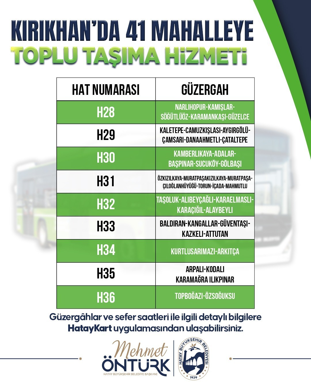 Hatay Büyükşehir Belediyesi (HBB), kent genelinde toplu ulaşımı daha çağdaş,