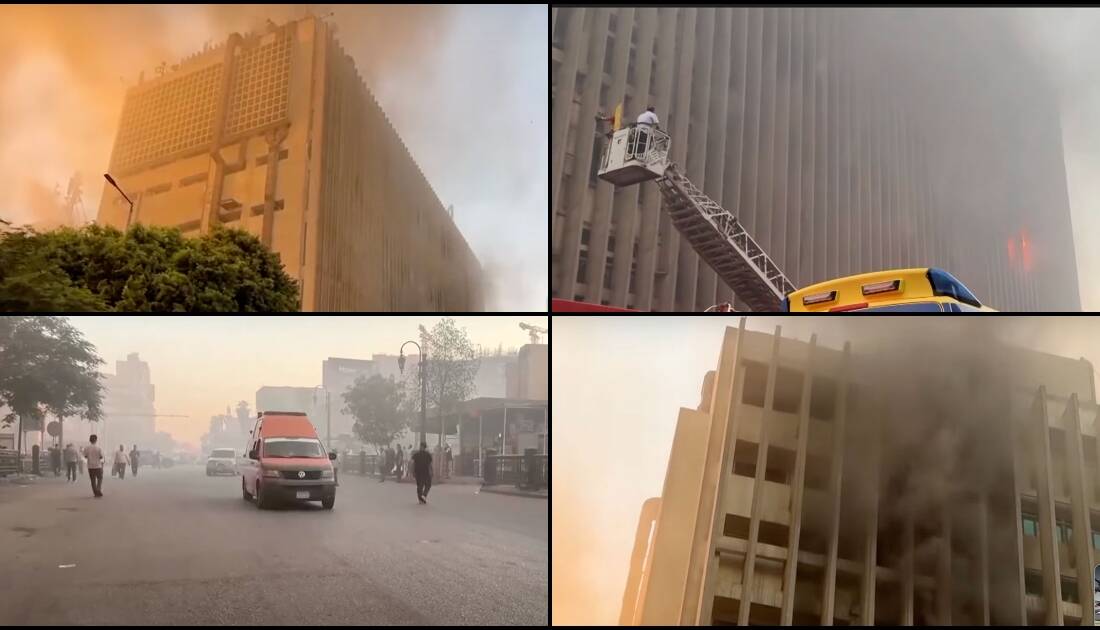 Mısır’ın başkenti Kahire’nin merkezinde bulunan büyük bir iletişim merkezinde çıkan