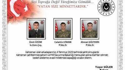 Irak’ın kuzeyinde sürdürülen Pençe-Kilit Harekâtı kapsamında, 6 Temmuz 2025 tarihinde