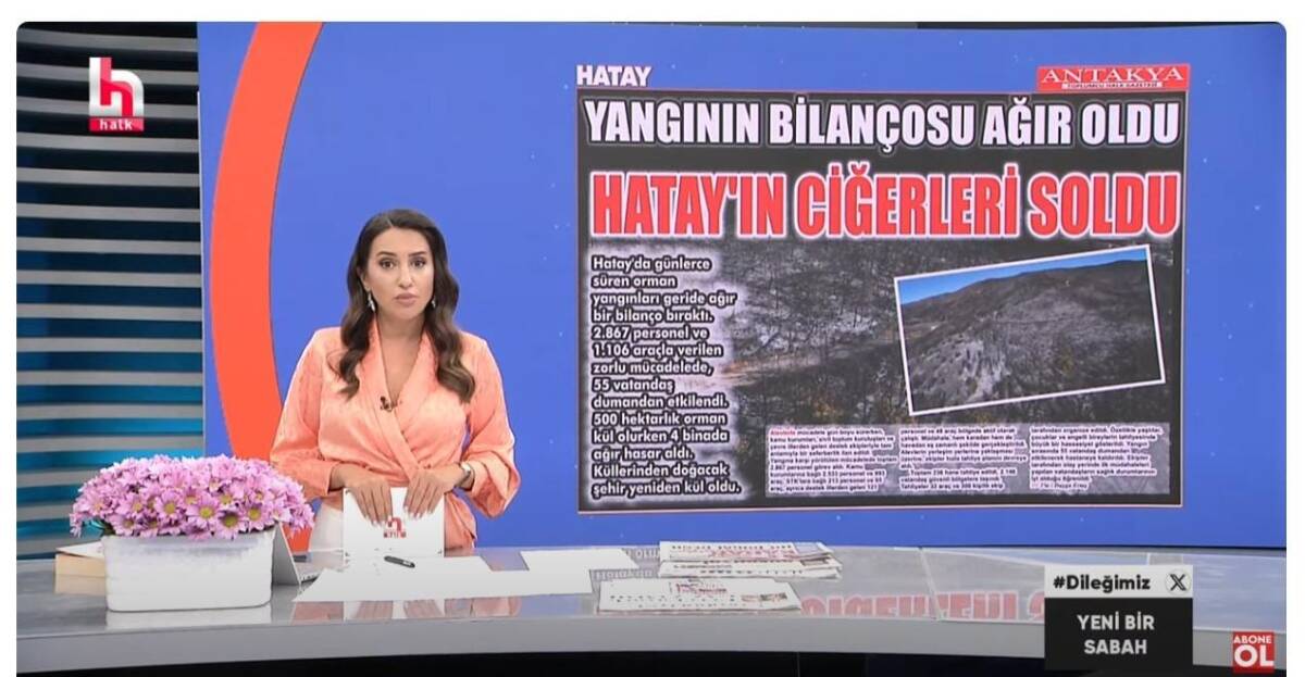 Hatay’da çıkan yangın sonrası doğa ağır yara alırken, yaşanan felaketin