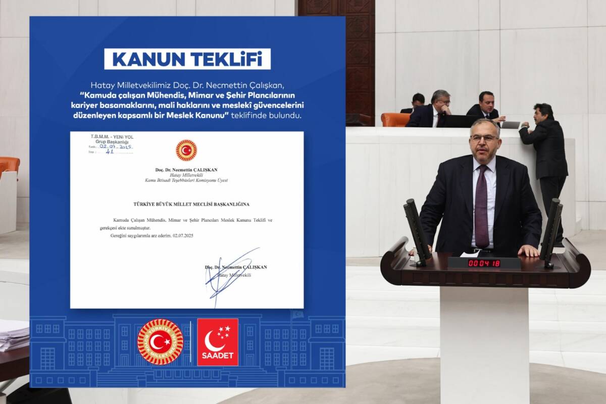 &nbsp; Saadet Partisi Hatay Milletvekili Doç. Dr. Necmettin Çalışkan, kamuda